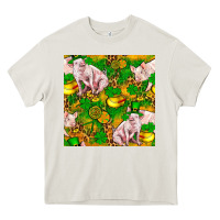 Cream St. Patrick's Day Pig And Candy Pot Of Gold Heavy Core Tee - FaDigitalArtStudio