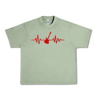Oil Green heartbeat electric guitar Urban Heavy Tee - linhVisuals