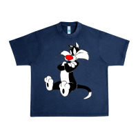 Navy sylvester cat Urban Heavy Tee - linhVisuals