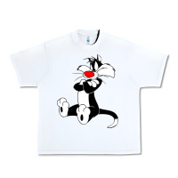 White sylvester cat Urban Heavy Tee - linhVisuals