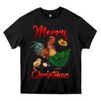 Black merry christmas chickens Heavy Core Tee - RanaPortraitStore