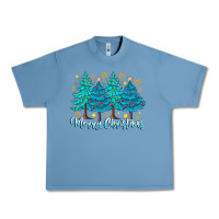 Pebble Blue Merry Christmas Urban Heavy Tee - CowhideDigitalArt