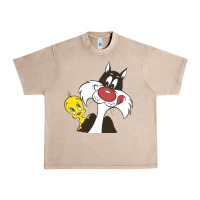 French Oak tweety and sylvester Urban Heavy Tee - linhVisuals
