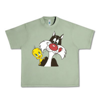Oil Green tweety and sylvester Urban Heavy Tee - linhVisuals