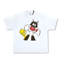 White tweety and sylvester Urban Heavy Tee - linhVisuals
