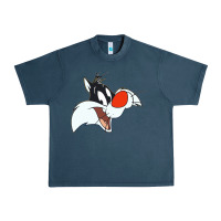 Midnight Navy sylvester  face Urban Heavy Tee - linhVisuals