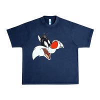 Navy sylvester  face Urban Heavy Tee - linhVisuals