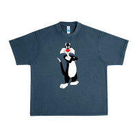 Midnight Navy sylvester cat Urban Heavy Tee - linhVisuals