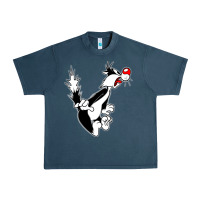 Midnight Navy sylvester cat Urban Heavy Tee - linhVisuals