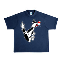 Navy sylvester cat Urban Heavy Tee - linhVisuals