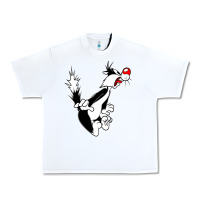 White sylvester cat Urban Heavy Tee - linhVisuals
