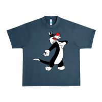 Midnight Navy sylvester cat Urban Heavy Tee - linhVisuals