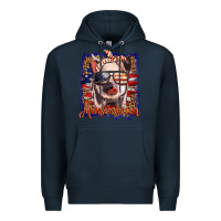 Navy amerıcan pig Premium Hoodie - BarkalooDesign