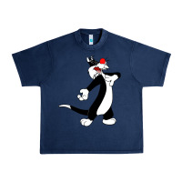 Navy sylvester cat Urban Heavy Tee - linhVisuals