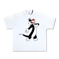 White sylvester cat Urban Heavy Tee - linhVisuals