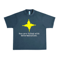 Midnight Navy undertale   determination point Urban Heavy Tee - linhVisuals