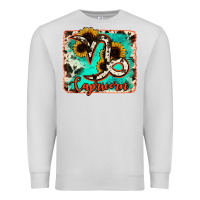 Dove Grey capricorn turquoise cowhide Premium Sweatshirt - RanaPortraitStore