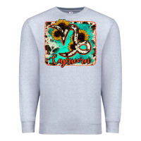 Heather Grey capricorn turquoise cowhide Premium Sweatshirt - RanaPortraitStore