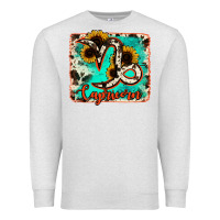 Oatmeal Heather capricorn turquoise cowhide Premium Sweatshirt - RanaPortraitStore