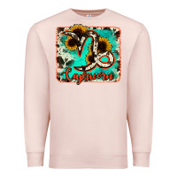 Pale Pink capricorn turquoise cowhide Premium Sweatshirt - RanaPortraitStore