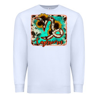 White capricorn turquoise cowhide Premium Sweatshirt - RanaPortraitStore