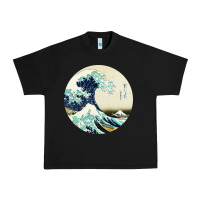 Black great wave Urban Heavy Tee - linhVisuals