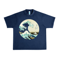 Navy great wave Urban Heavy Tee - linhVisuals