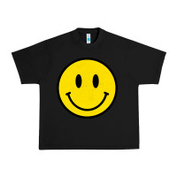 Black vintage retro happy smiley face 80's 90's aesthetic sweatshirt Urban Heavy Tee - linhVisuals
