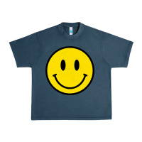 Midnight Navy vintage retro happy smiley face 80's 90's aesthetic sweatshirt Urban Heavy Tee - linhVisuals