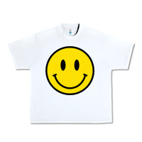 White vintage retro happy smiley face 80's 90's aesthetic sweatshirt Urban Heavy Tee - linhVisuals