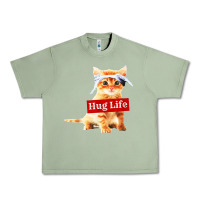 Oil Green hug life kitty cat Urban Heavy Tee - linhVisuals