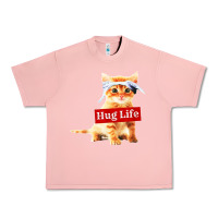 Salmon hug life kitty cat Urban Heavy Tee - linhVisuals
