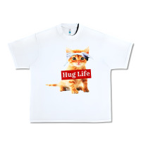 White hug life kitty cat Urban Heavy Tee - linhVisuals