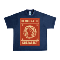 Navy democratic socialist Urban Heavy Tee - linhVisuals