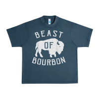 Midnight Navy beast of bourbon drinking whiskey design bison buffalo party t shirt Urban Heavy Tee - linhVisuals