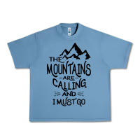 Pebble Blue the mountains are calling and i must go   black Urban Heavy Tee - linhVisuals