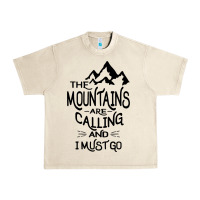 Sandshell the mountains are calling and i must go   black Urban Heavy Tee - linhVisuals