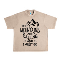 French Oak the mountains are calling and i must go   black Urban Heavy Tee - linhVisuals