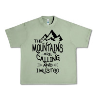 Oil Green the mountains are calling and i must go   black Urban Heavy Tee - linhVisuals