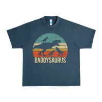 Midnight Navy daddy dinosaur daddysaurus 3 three kids xmas christmas gift t shirt Urban Heavy Tee - linhVisuals