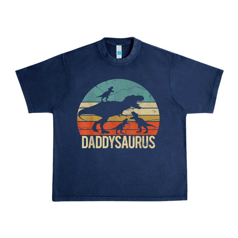 Daddy Dinosaur Daddysaurus 3 Three Kids Xmas Christmas Gift T Shirt Urban Heavy Tee by linhVisuals | Teevron