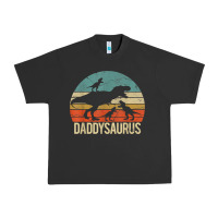 Pigment Black daddy dinosaur daddysaurus 3 three kids xmas christmas gift t shirt Urban Heavy Tee - linhVisuals
