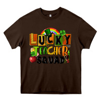 Chocolate Brown lucky teacher squad Heavy Core Tee - FaDigitalArtStudio