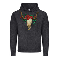 Vintage Black bull skull with roses Vintage Hoodie - Artiststas