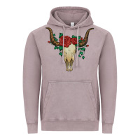 Vintage Zinc bull skull with roses Vintage Hoodie - Artiststas