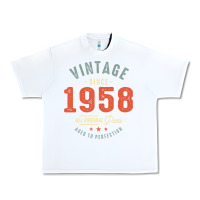 White Vintage Since 1958 - 64th Birthday Retro Classic Urban Heavy Tee - linhVisuals