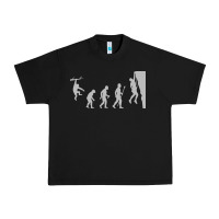 Black funny rock climbing evolution Urban Heavy Tee - linhVisuals