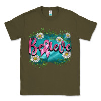 Army Green breast cancer believe Classic Tee - BarkalooDesign