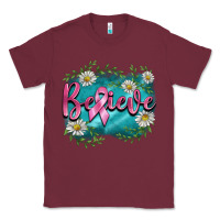 Burgundy breast cancer believe Classic Tee - BarkalooDesign