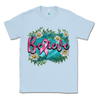 Dusty Blue breast cancer believe Classic Tee - BarkalooDesign